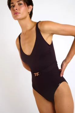 MAILLOT 1 PIECE Marron MANDINI MYRTOS