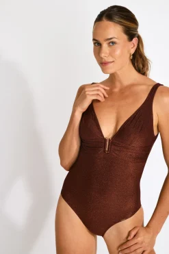 MAILLOT 1 PIECE Marron ULTIMA ADAMAN