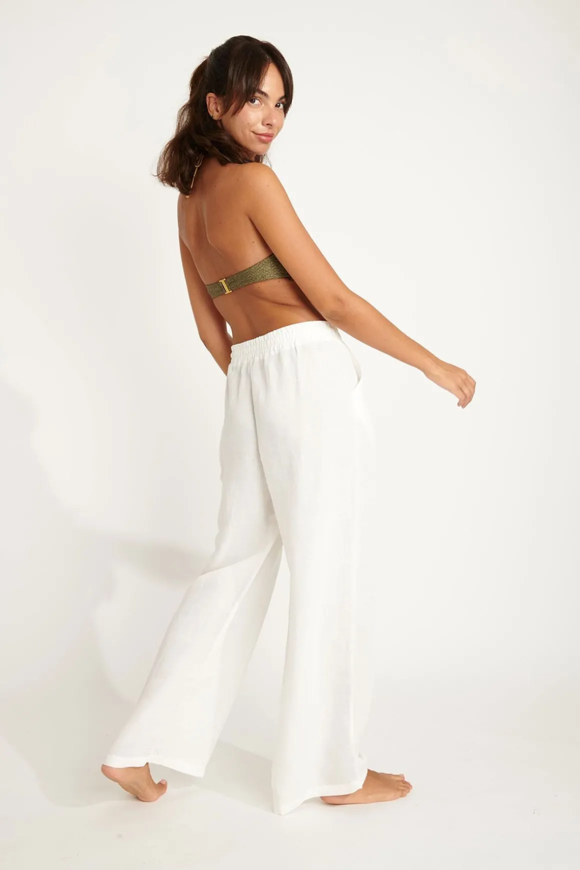 PANTALON BEACHWEAR Ecru ALYA ALAGOA