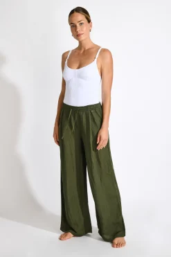PANTALON BEACHWEAR Kaki ALYA ALAGOA