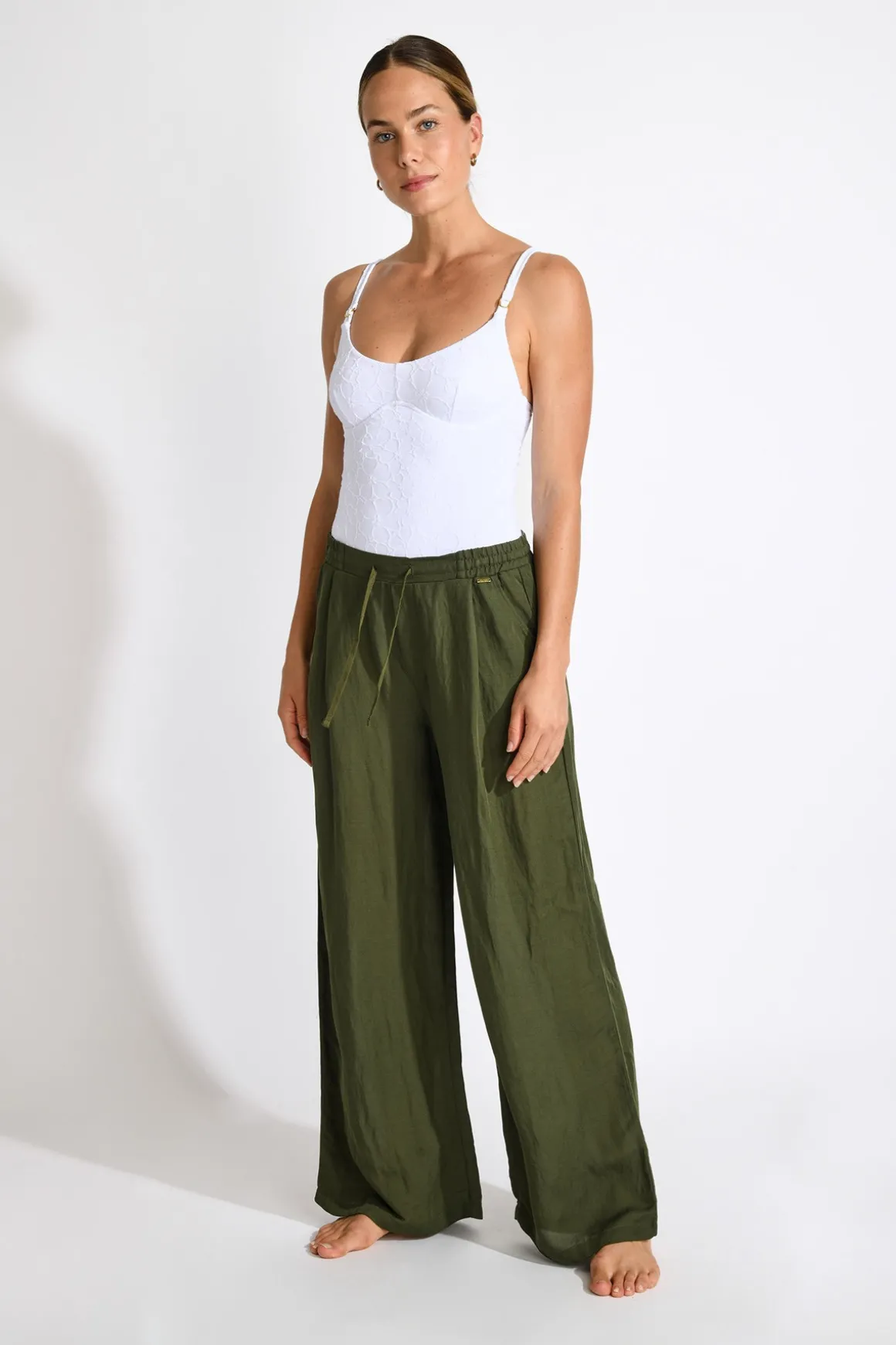 PANTALON BEACHWEAR Kaki ALYA ALAGOA
