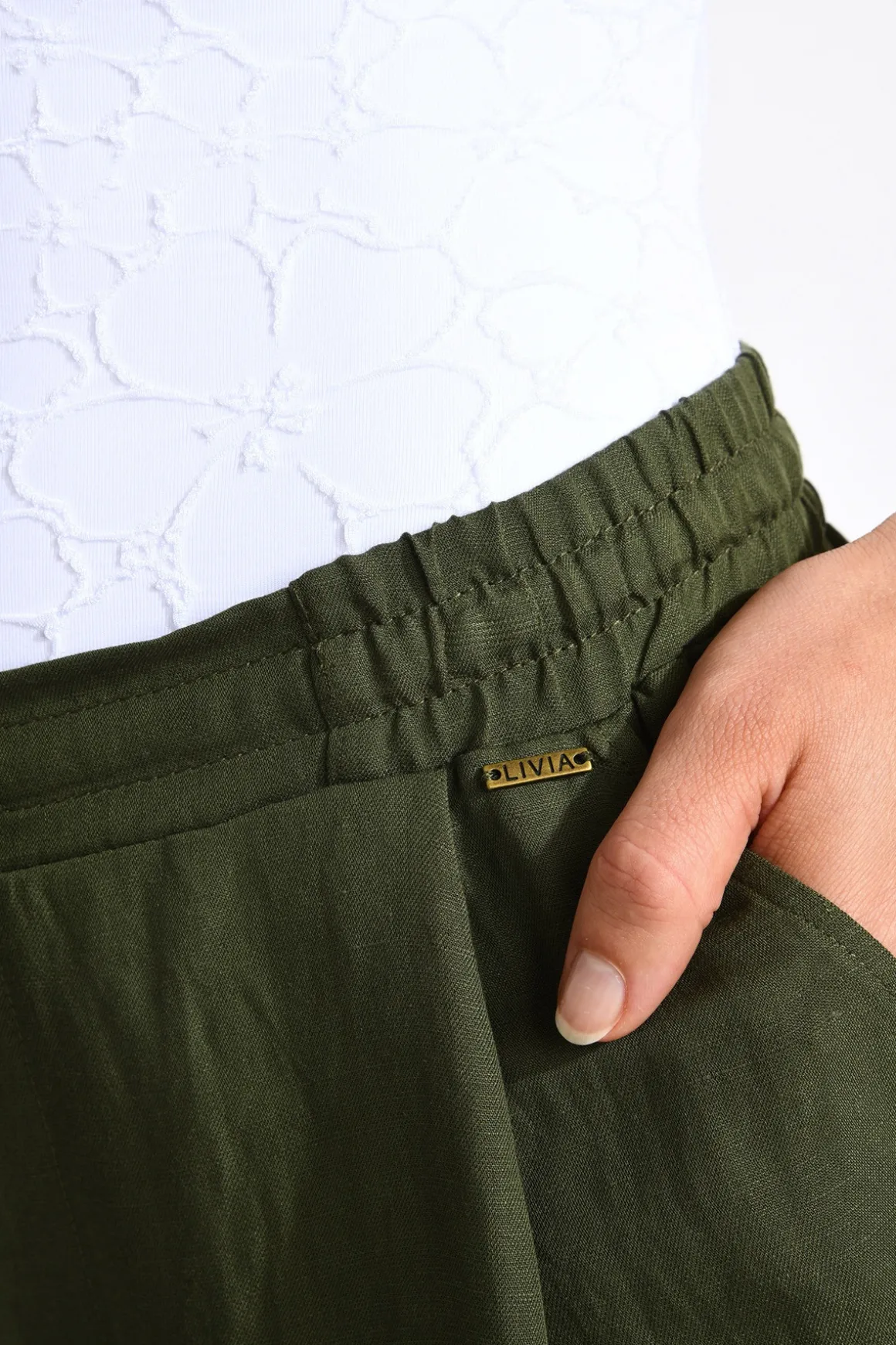 PANTALON BEACHWEAR Kaki ALYA ALAGOA