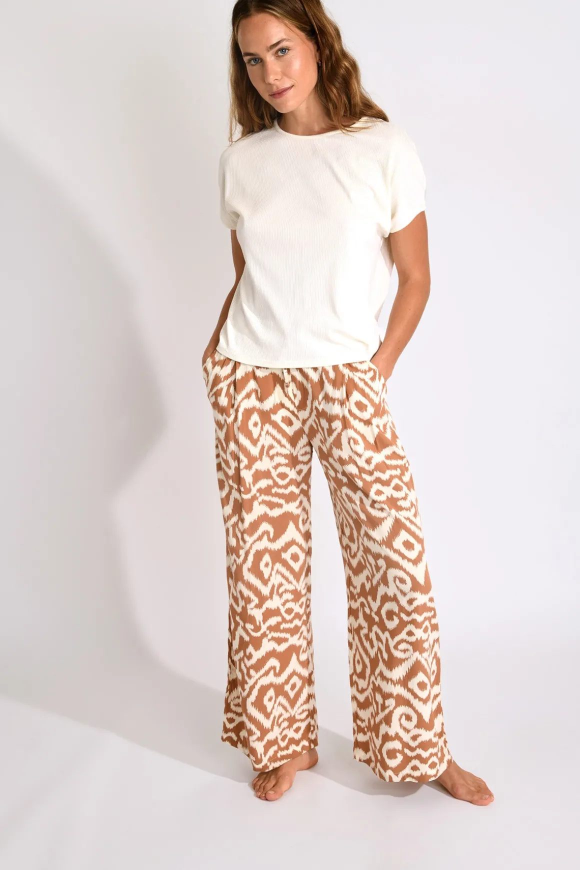 PANTALON BEACHWEAR Marron ALYA GAROUPE