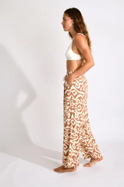 PANTALON BEACHWEAR Marron ALYA GAROUPE