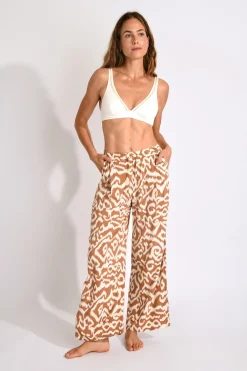 PANTALON BEACHWEAR Marron ALYA GAROUPE