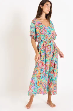 ROBE BEACHWEAR Bleu AKYRA COTPRASLIN