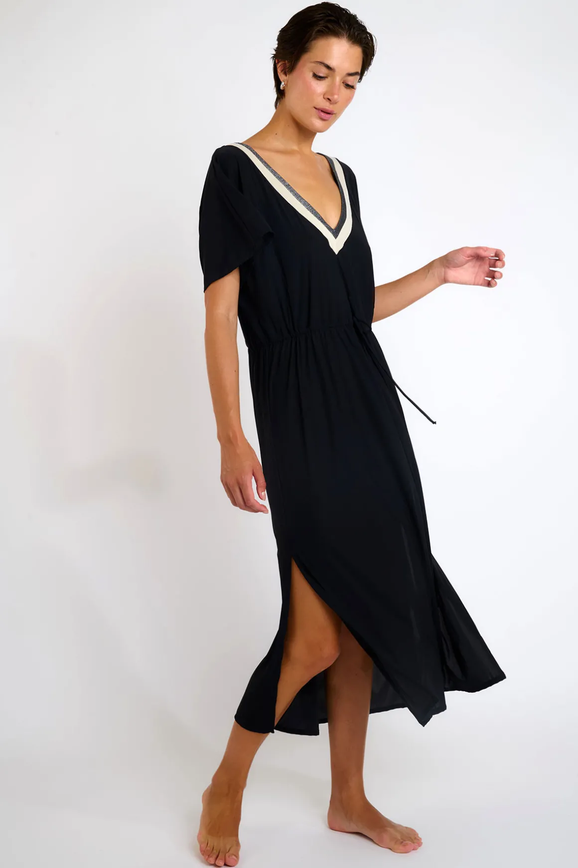 ROBE BEACHWEAR Noir SARANDA SAMOS