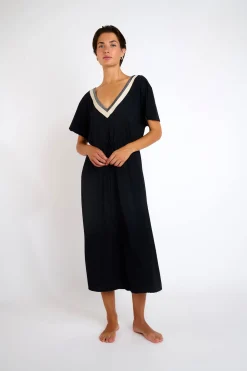 ROBE BEACHWEAR Noir SARANDA SAMOS