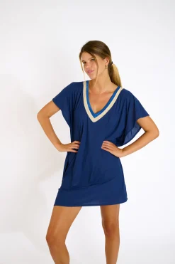 TUNIQUE BEACHWEAR Bleu ANANKE SAMOS